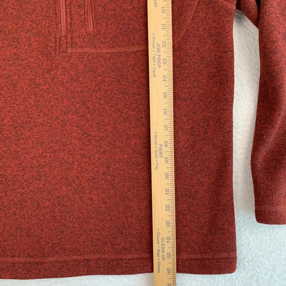 The North Face 1/4 Zip Fleece Pullover Mens M Burgundy Red Mockneck Pocket